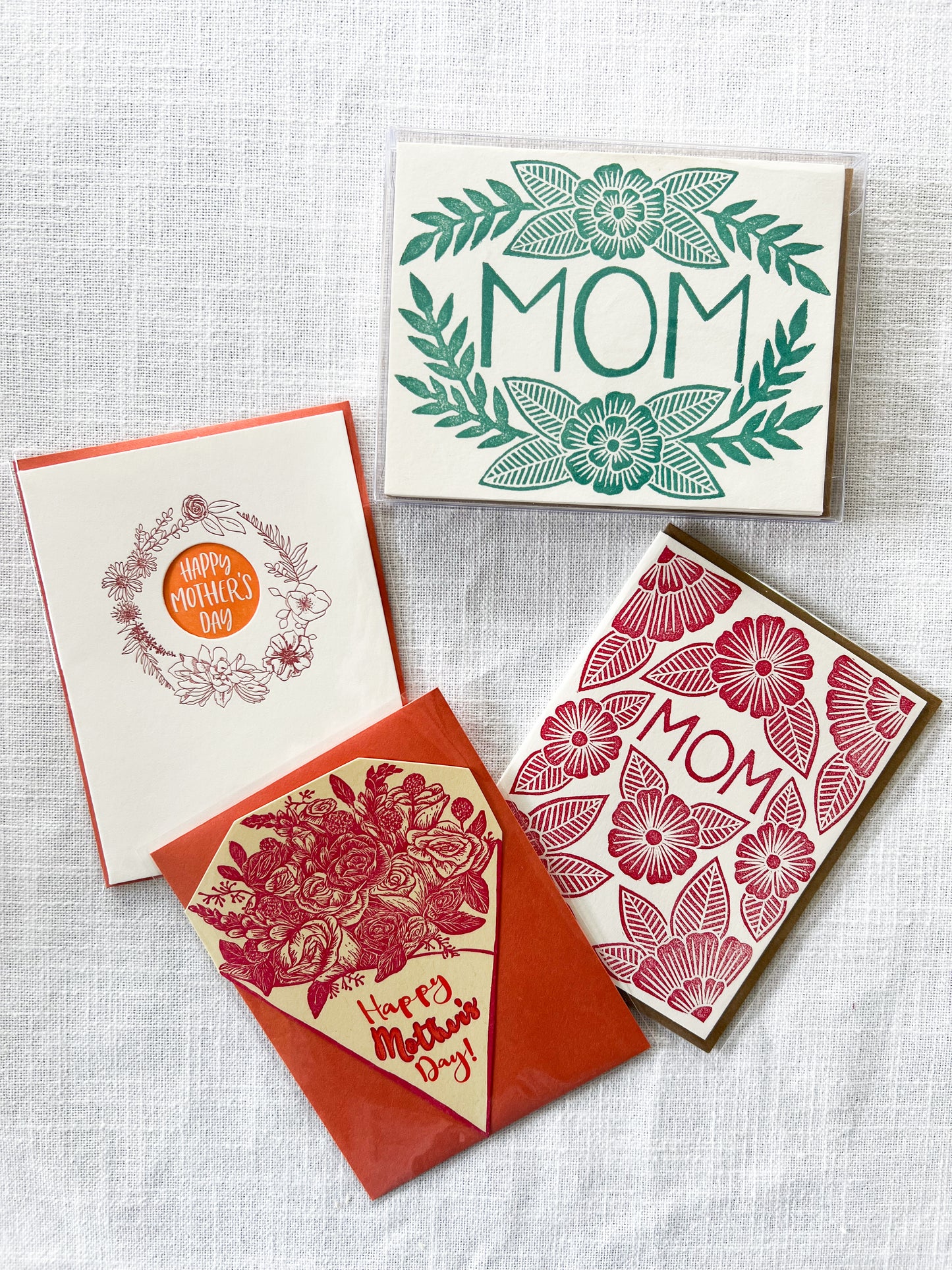"Mom" Block Printed Greeting Card